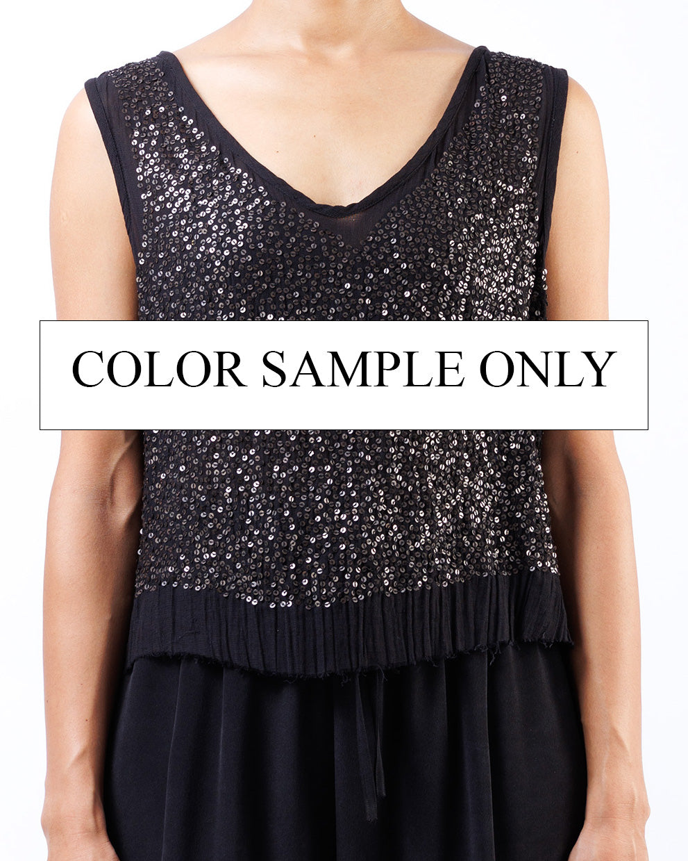 #970 Metal sequin tank top black/black