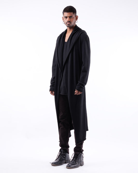 #1090 Long Hooded Coat 120's Superfine Merino — Lars Andersson, view 2