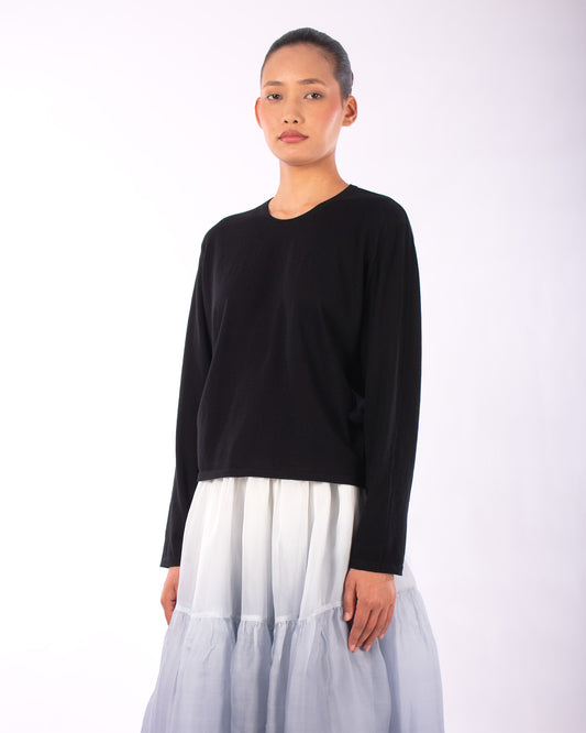 #1239 Long sleeve crewneck top in organic cotton