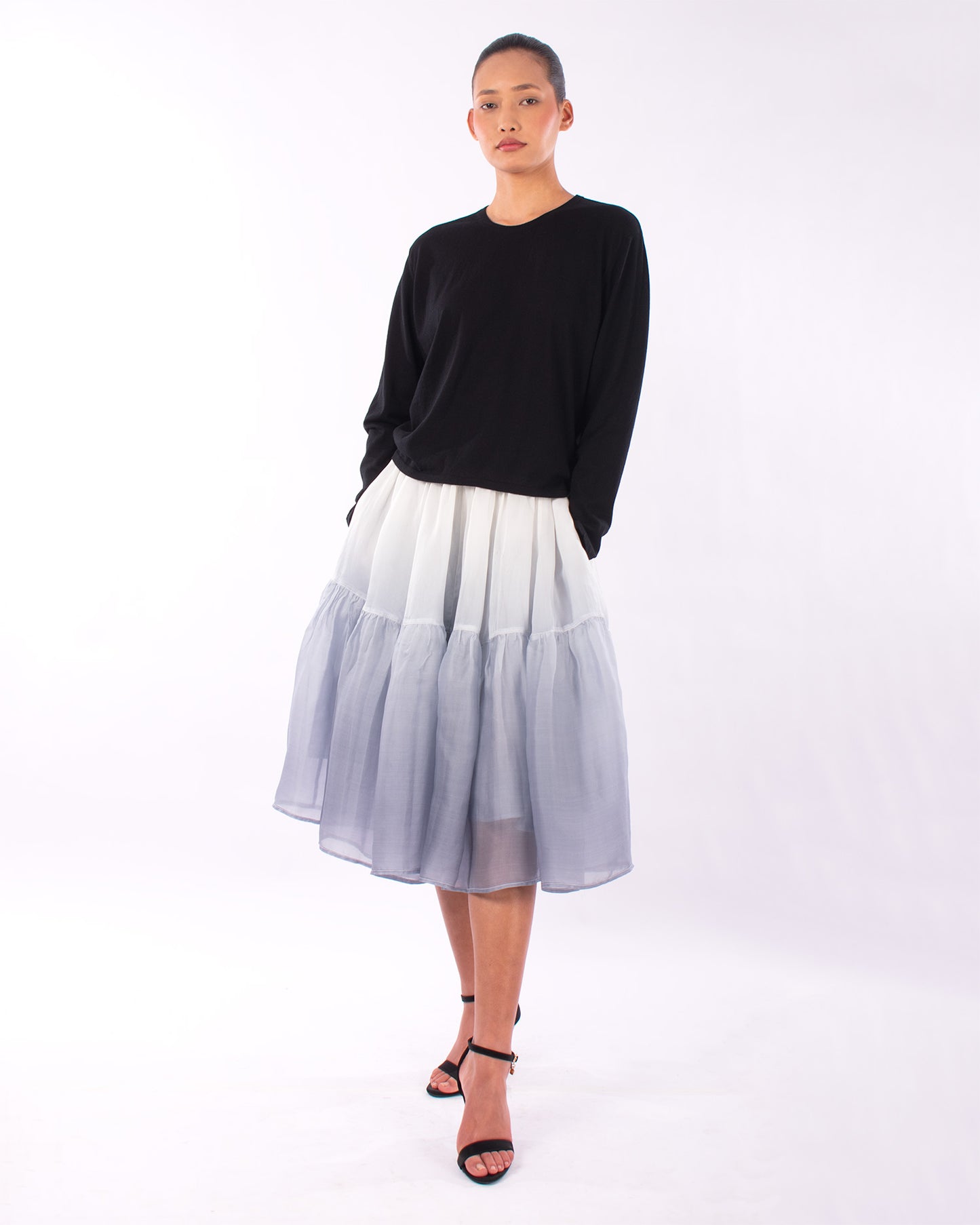 #1239 Long sleeve crewneck top in organic cotton