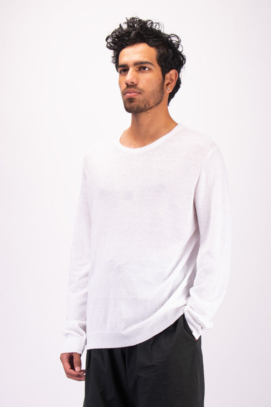 #1312 Crewneck sweater in linen and organic cotton