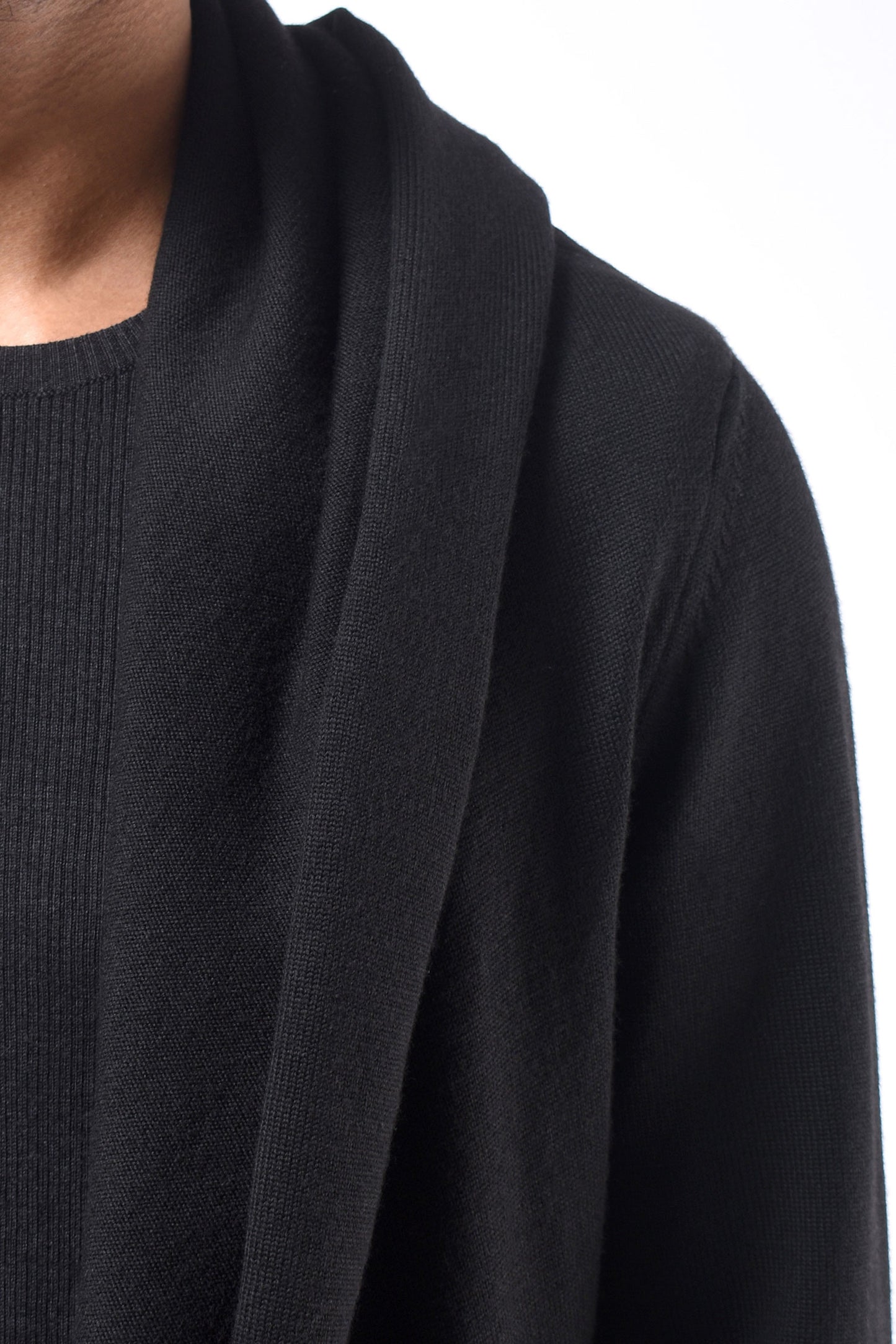 #790 Hooded Coat in Superfine Merino- Black — Lars Andersson, view 4