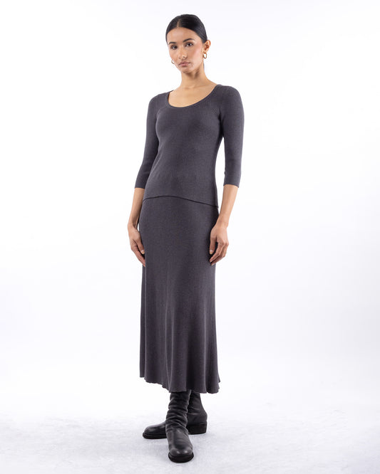 #905 Scoopneck 3/4 sleeve top Tripoli organic cotton