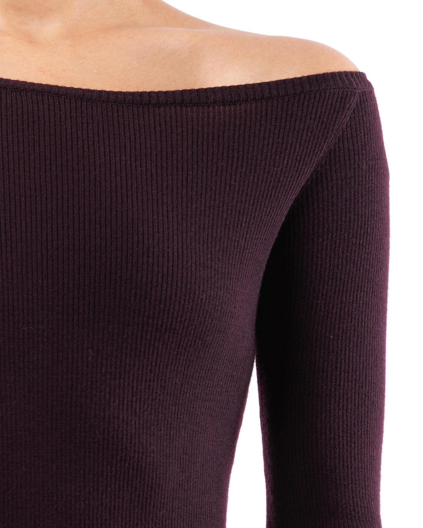 #1002 Off the shoulder top 120's superfine merino