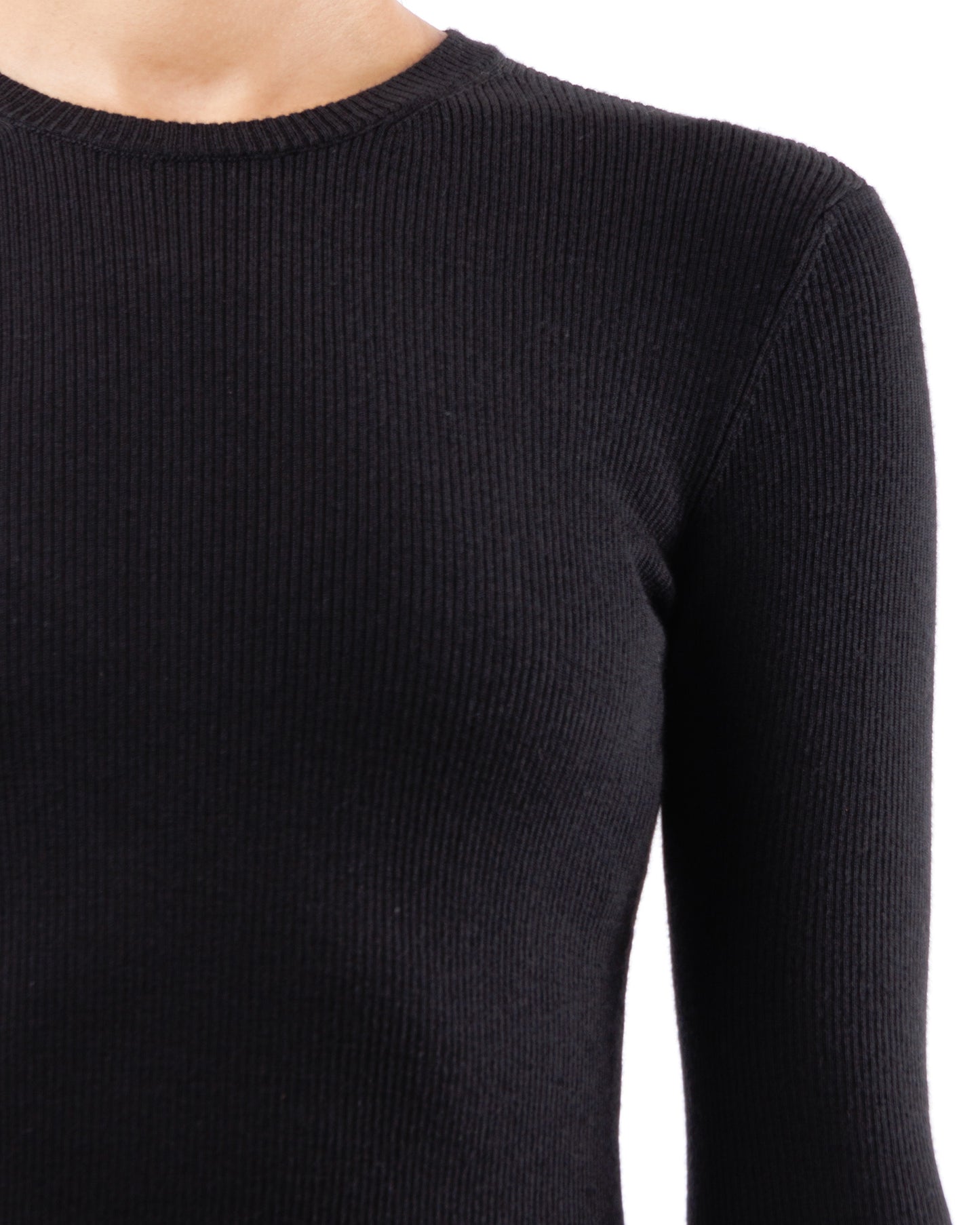 #1067 Long sleeve crewneck top 120's superfine merino