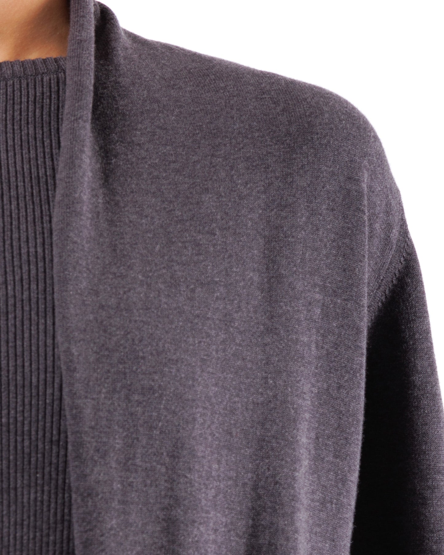 #924 Long shawl collar cardigan organic cotton