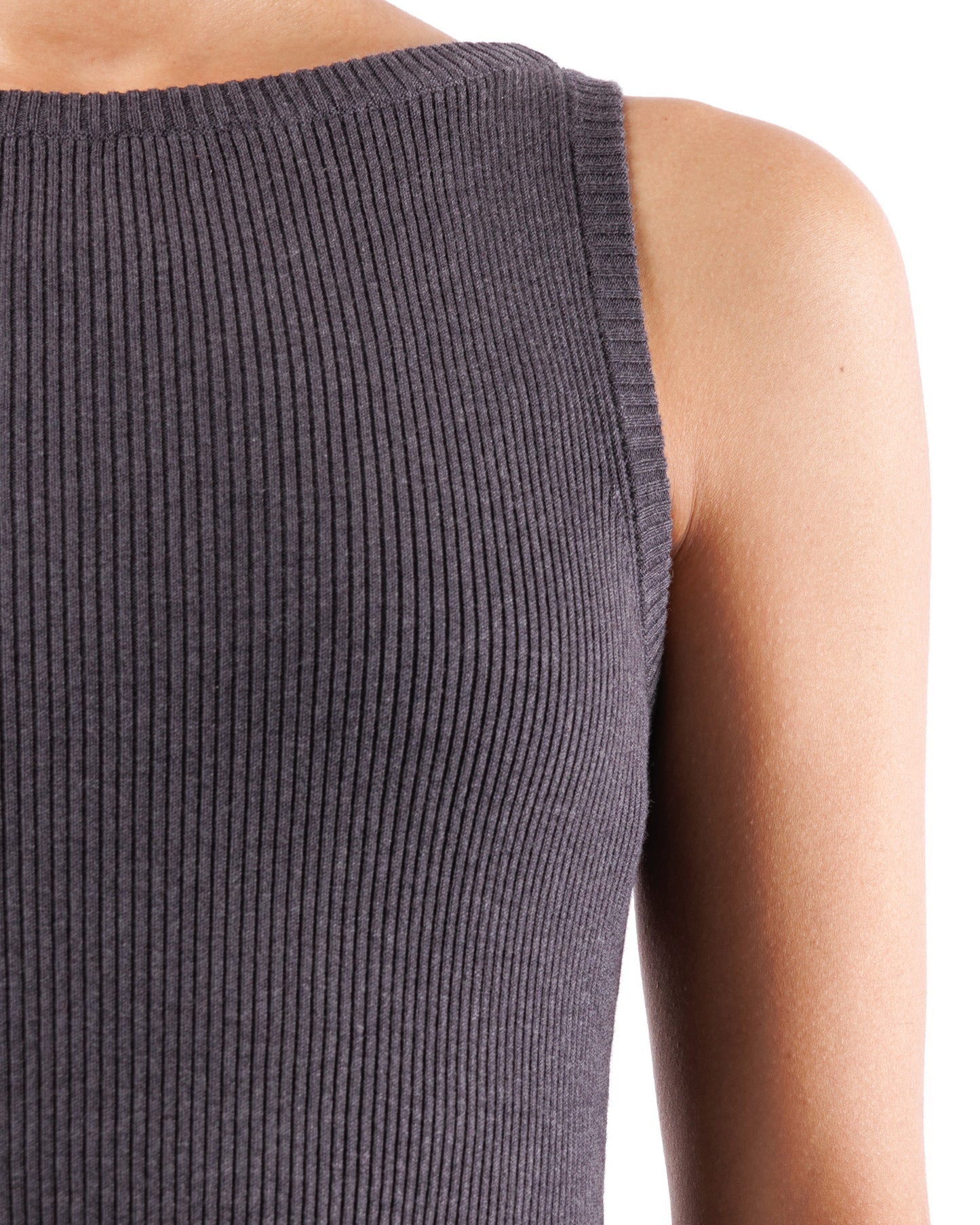 #940 Sleeveless boatneck dress organic cotton
