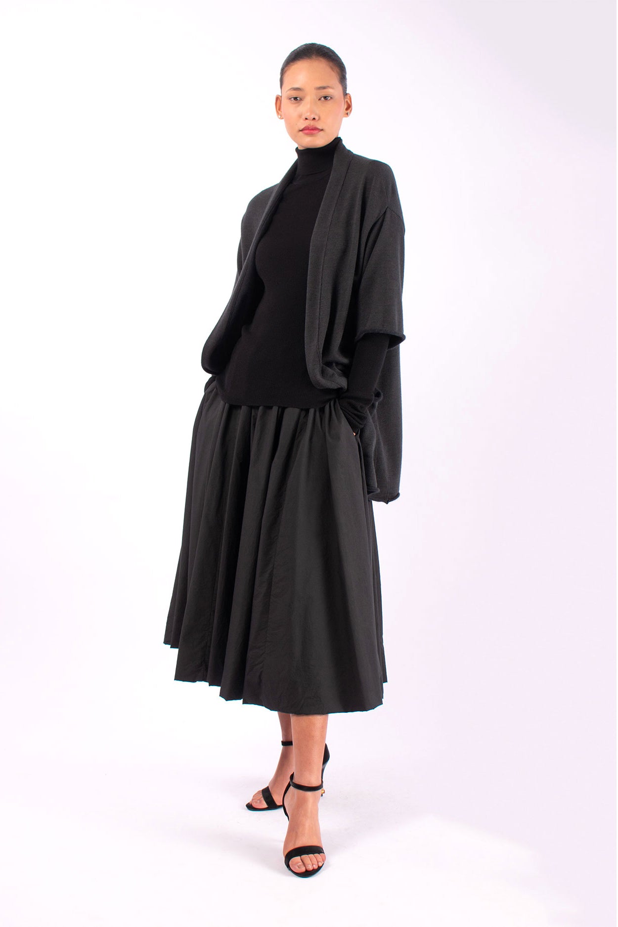 #1451 Long Sleeve Turtleneck in Superfine Merino- Black — Lars Andersson, view 5