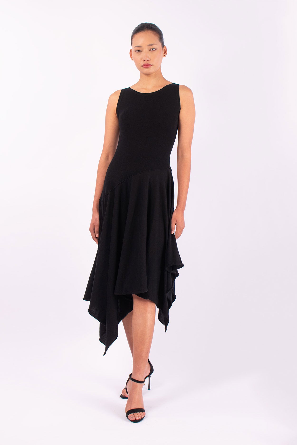 #1474 Boatneck Dress in Organic Cotton- Black — Lars Andersson, view 5