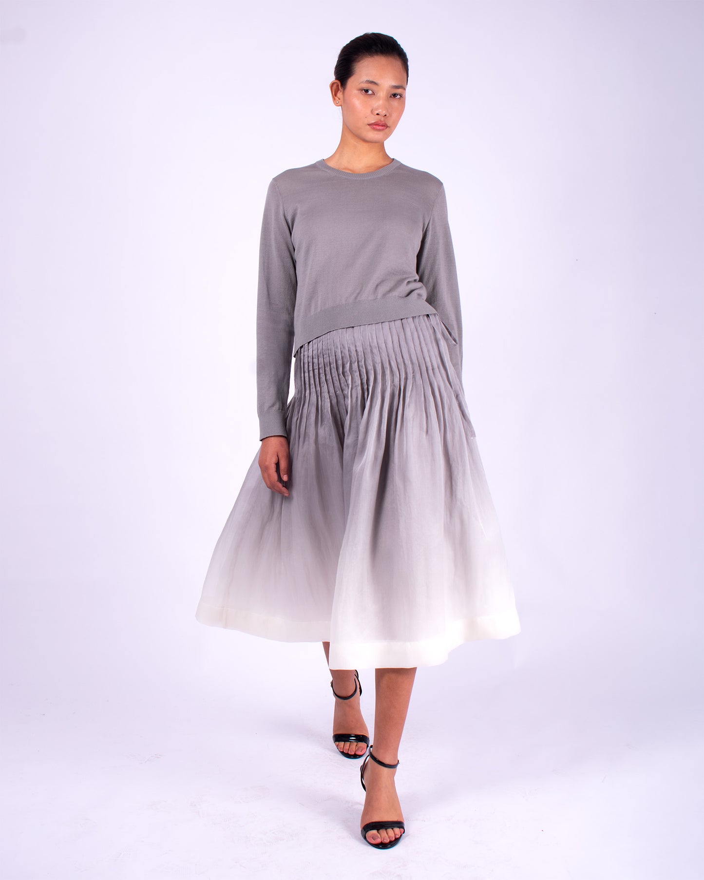 #1273 Pleat skirt in silk organza