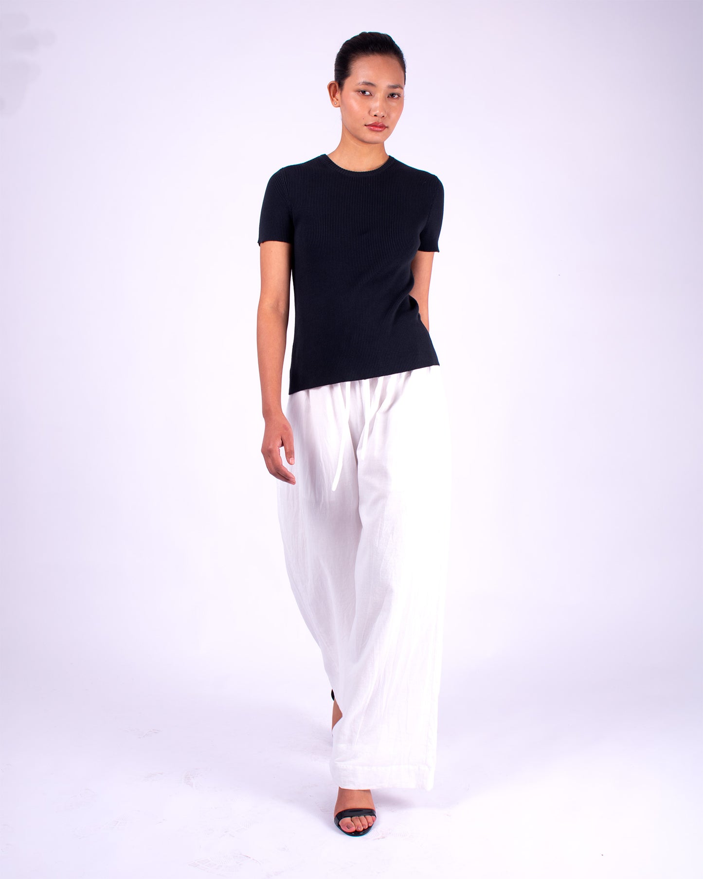 #927 Short sleeve crewneck top 2x1 rib in organic cotton