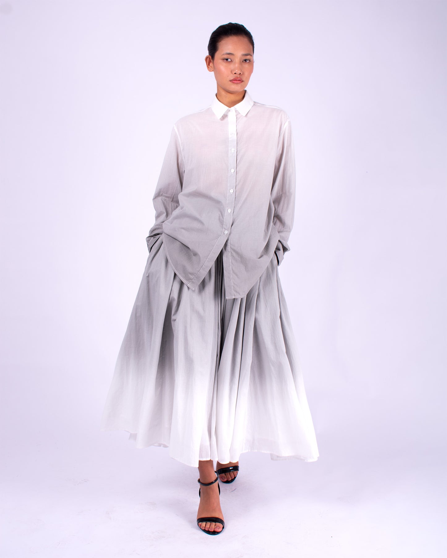 #1170 Oversized button down shirt in cotton voile