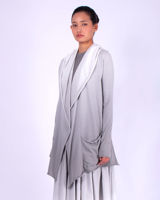 #664 Classic hooded wrap jacket in organic cotton