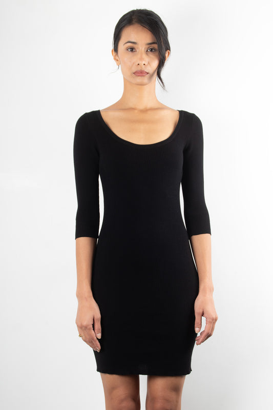 #601 1/2 sleeve scoop-neck dress 2x1 rib