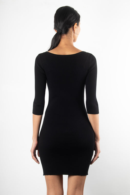 #601 1/2 sleeve scoop-neck dress 2x1 rib