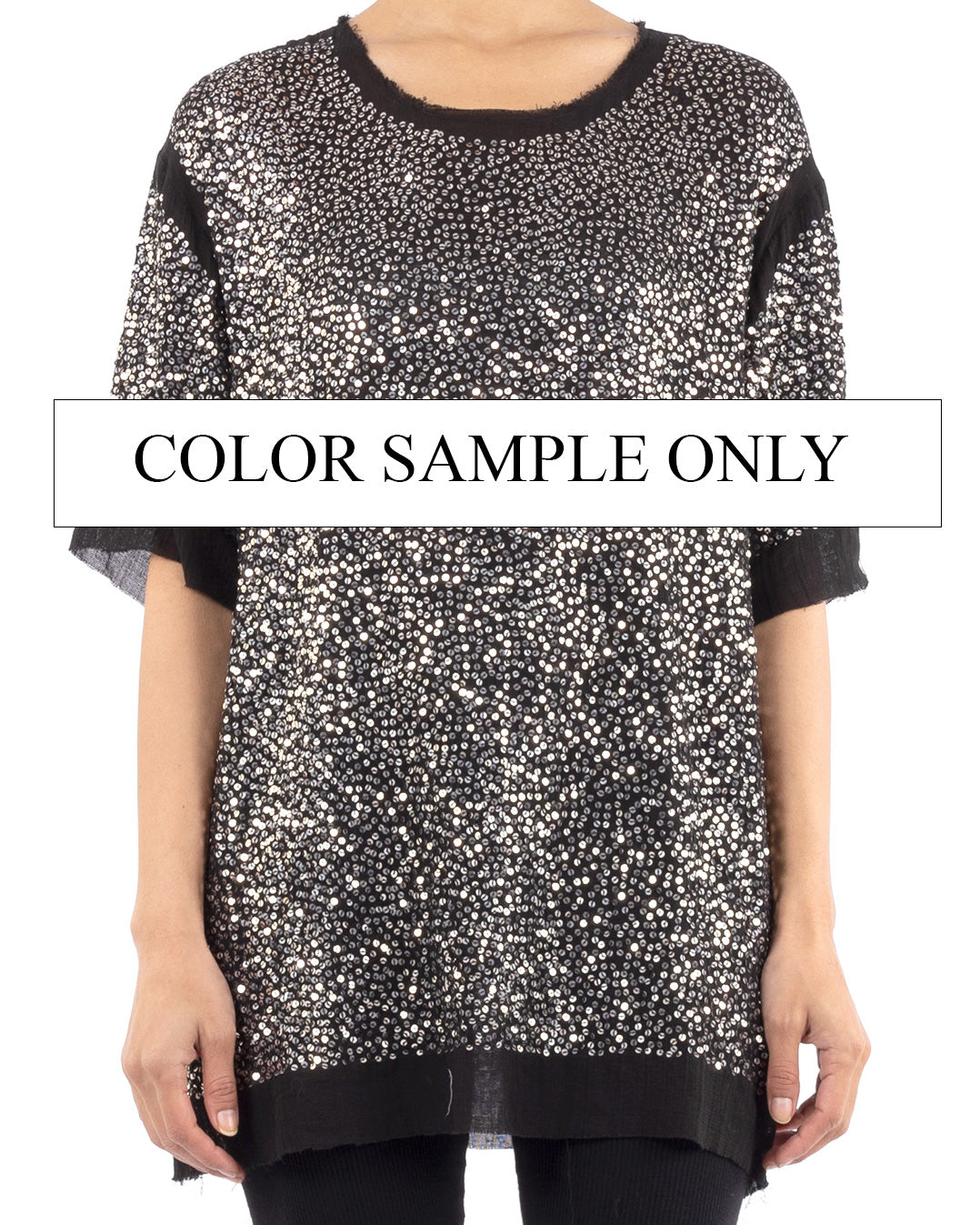 #982 Metal sequin shawl- black/silver
