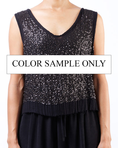 #970 Metal sequin tank top black/black
