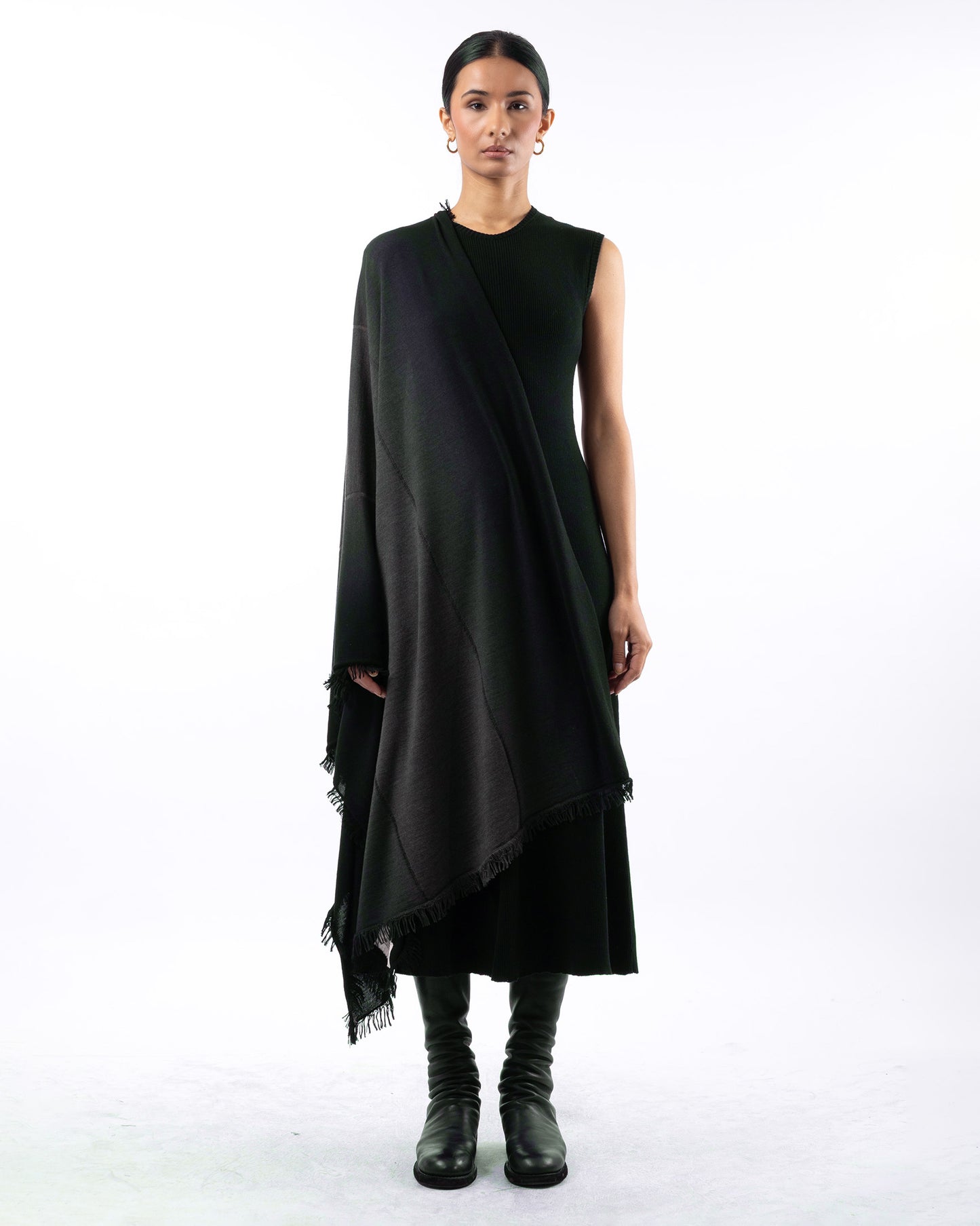 #1011C Ombre dyed shawl military cashmere