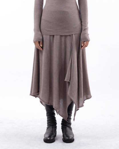#1025 Handkerchief skirt walnut 120's superfine merino