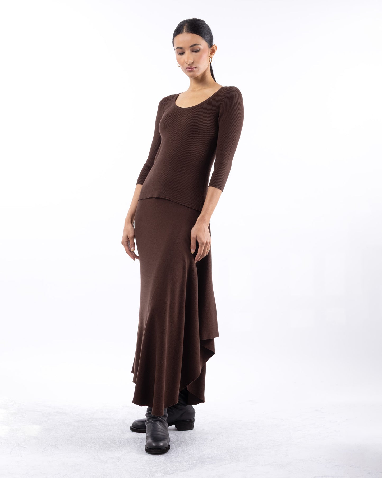 #1045 Skirt with side cascade Moro organic cotton