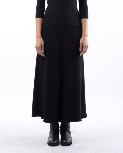 #1049 Flared skirt black organic cotton