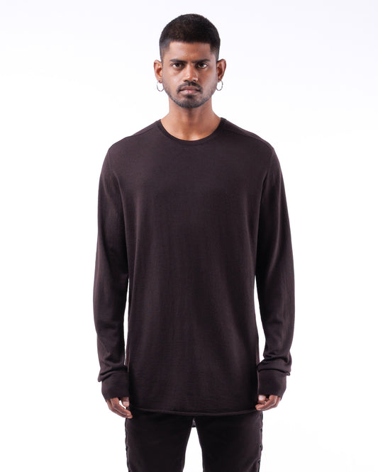 #1080 Long sleeve crewneck 120's superfine merino