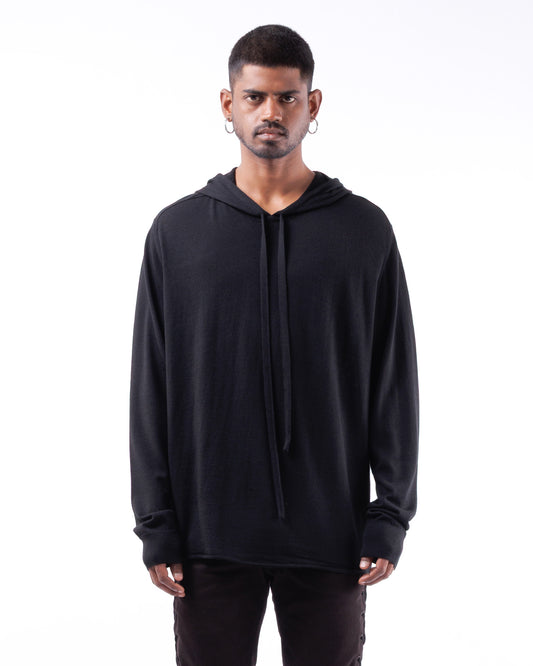 #1081 Oversized Hoodie 120's Superfine Merino — Lars Andersson hand-loomed knitwear