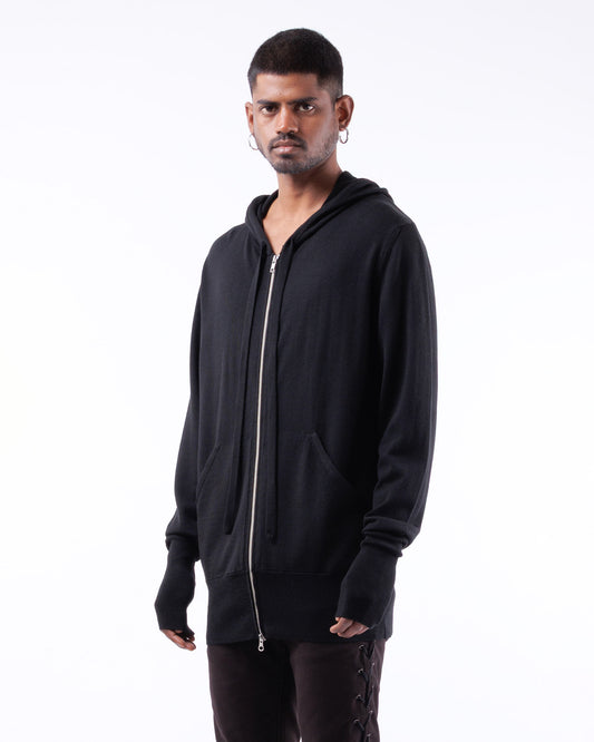 #1085 Long Zip Hoodie 120's Superfine Merino — Lars Andersson, view 2