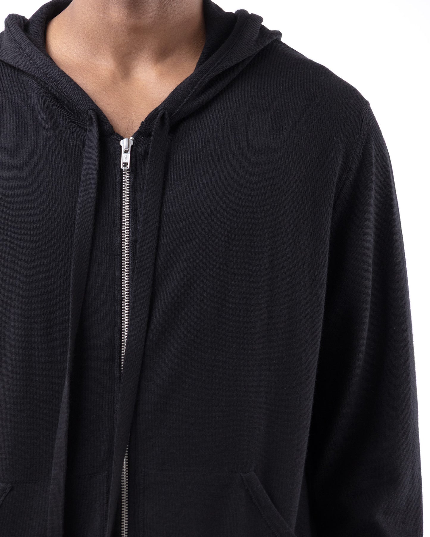 #1085 Long zip hoodie 120's superfine merino