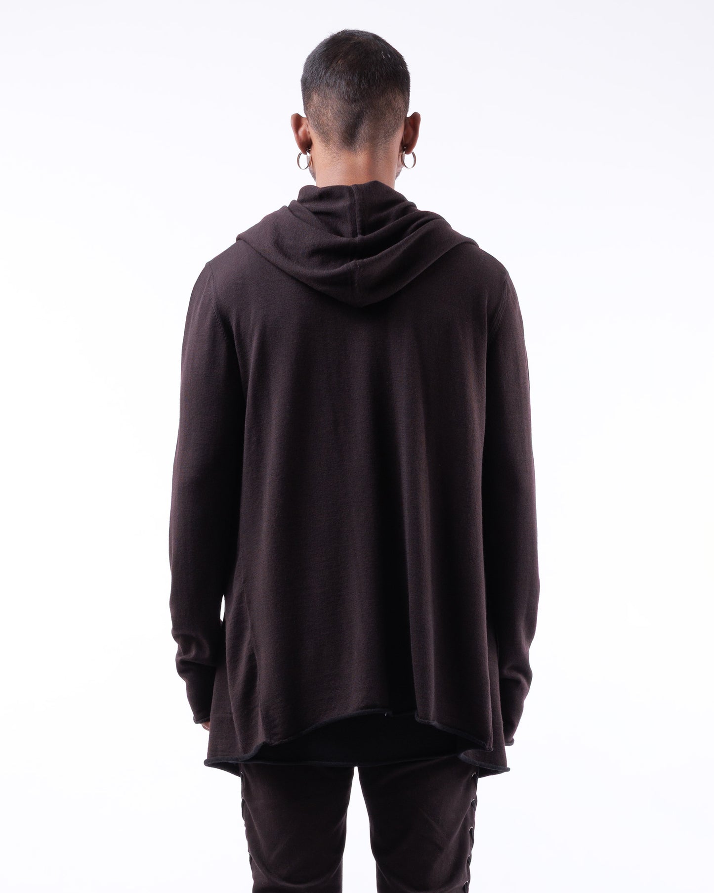 #1087 Hooded wrap jacket 120's superfine merino
