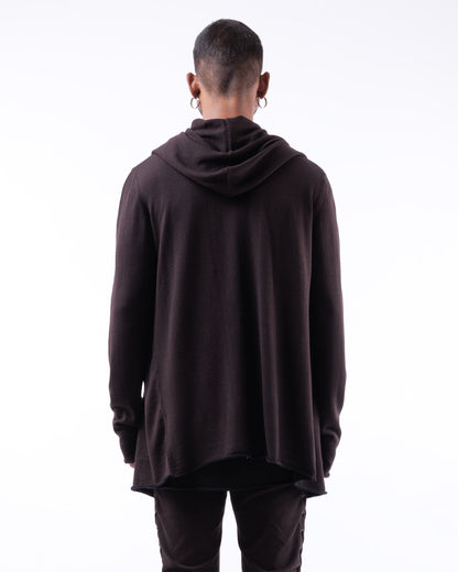 #1087 Hooded wrap jacket 120's superfine merino