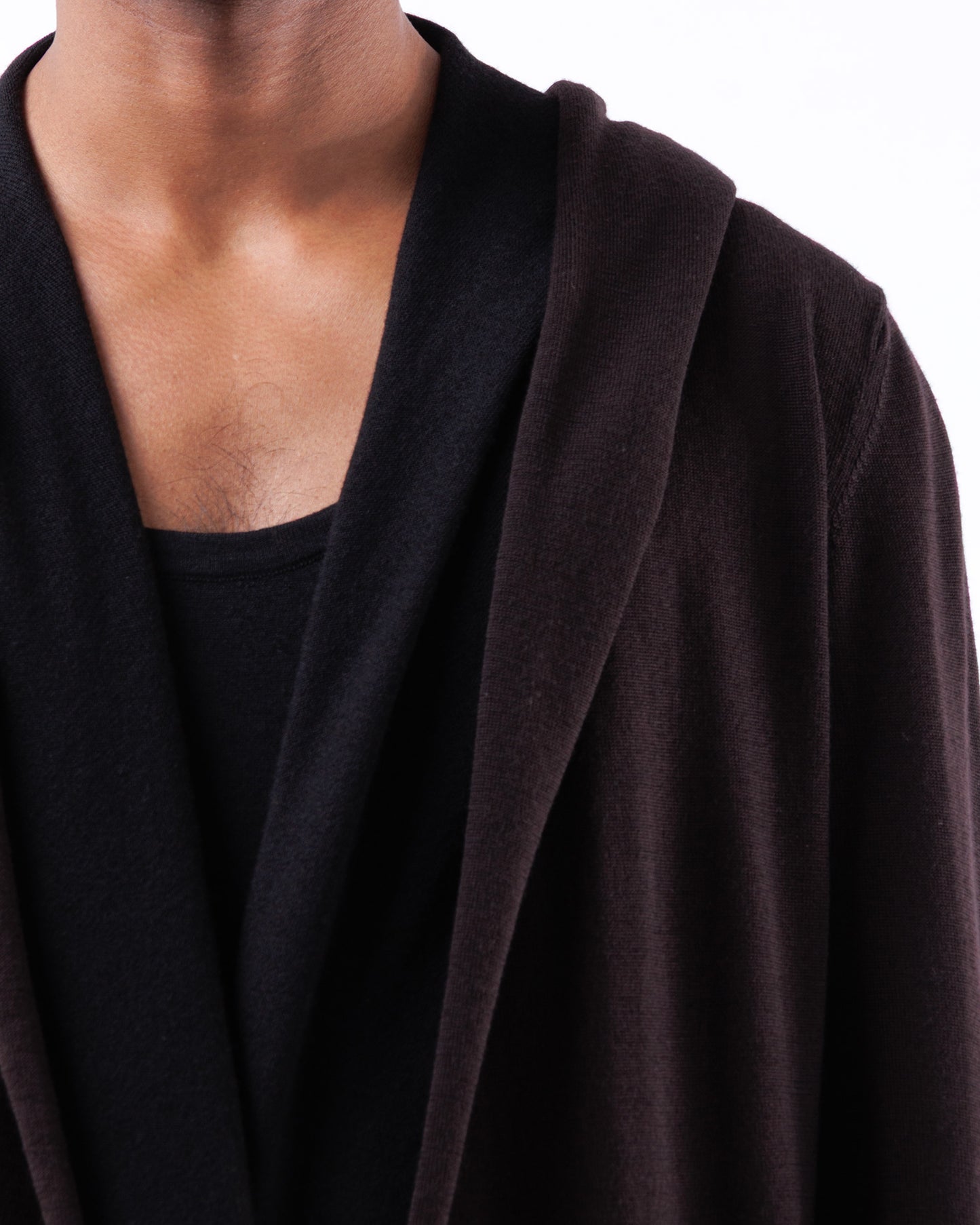 #1087 Hooded wrap jacket 120's superfine merino