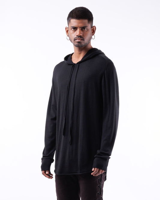 #1088 Hooded Long Sleeve T 120's Superfine Merino — Lars Andersson, view 2
