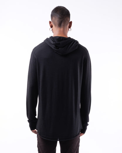 #1088 Hooded long sleeve t 120's superfine merino