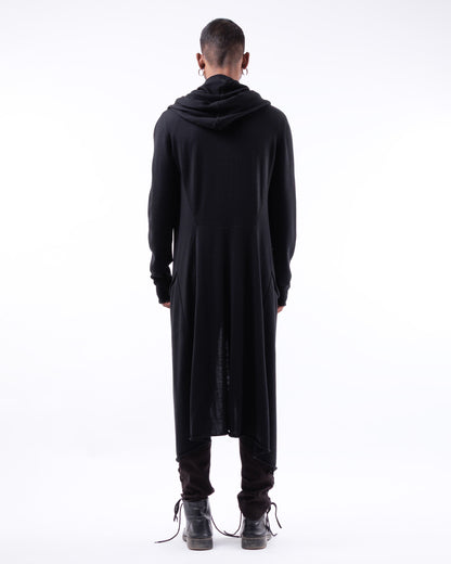 #1090 Long hooded coat 120's superfine merino