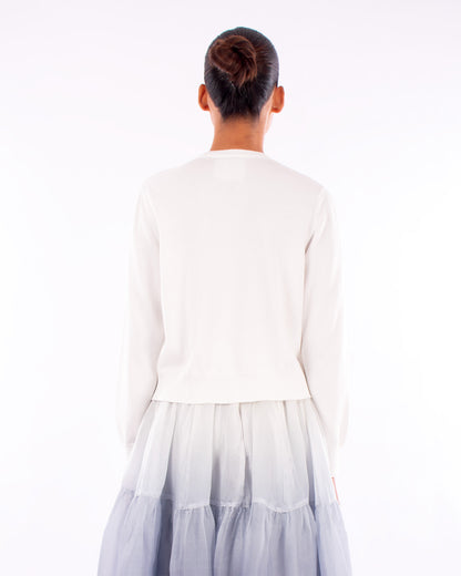 #1123 Cropped zip cardigan in organic cotton