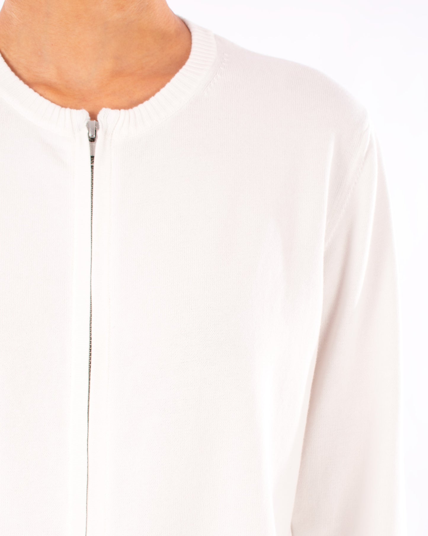 #1123 Cropped zip cardigan in organic cotton