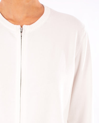 #1123 Cropped zip cardigan in organic cotton