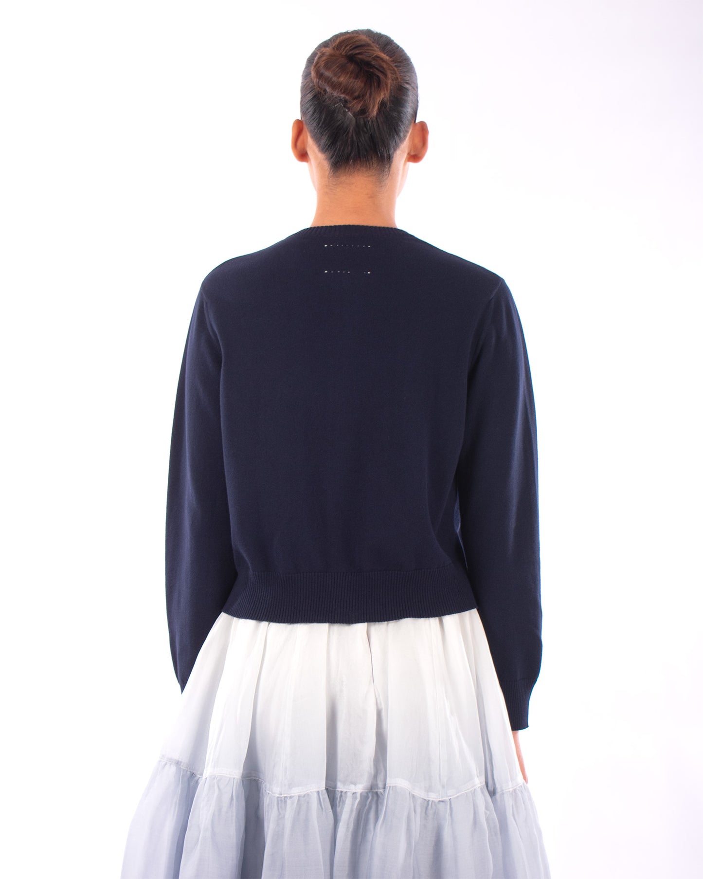 #1123 Cropped zip cardigan in organic cotton