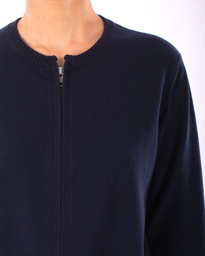 #1123 Cropped zip cardigan in organic cotton
