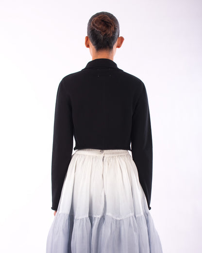 #1129 Cropped notch collar jacket in organic cotton