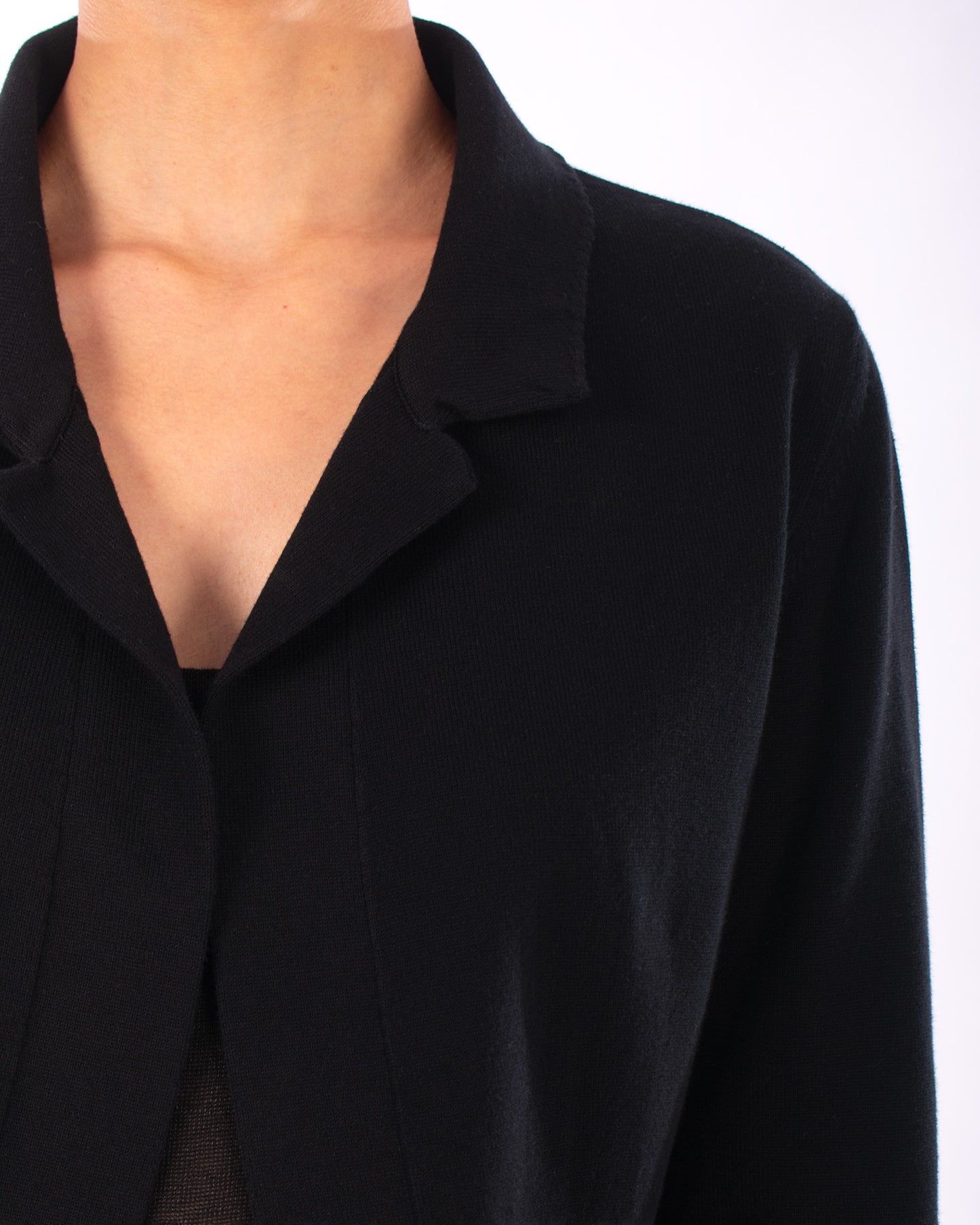 #1129 Cropped notch collar jacket in organic cotton