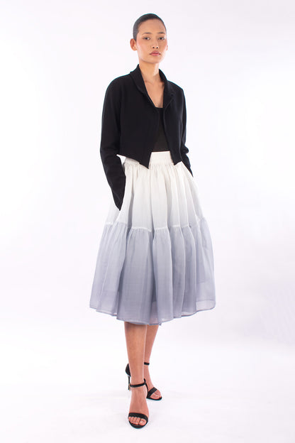 #1129 Cropped Notch Collar Jacket In Organic Cotton- Black — Lars Andersson, view 5