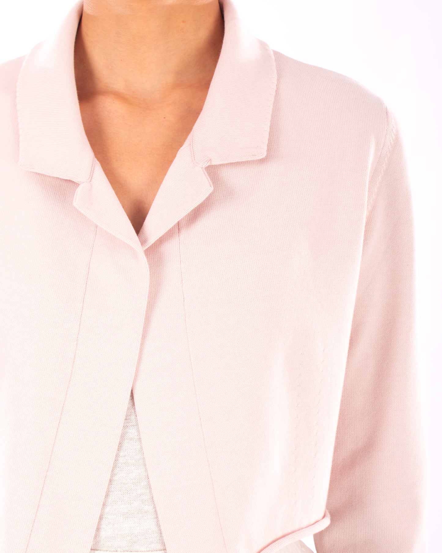 #1129 Cropped notch collar jacket in organic cotton