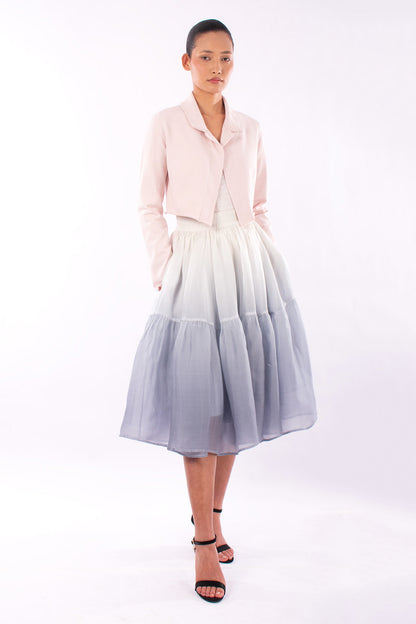 #1129 Cropped Notch Collar Jacket In Organic Cotton- Blush — Lars Andersson, view 6