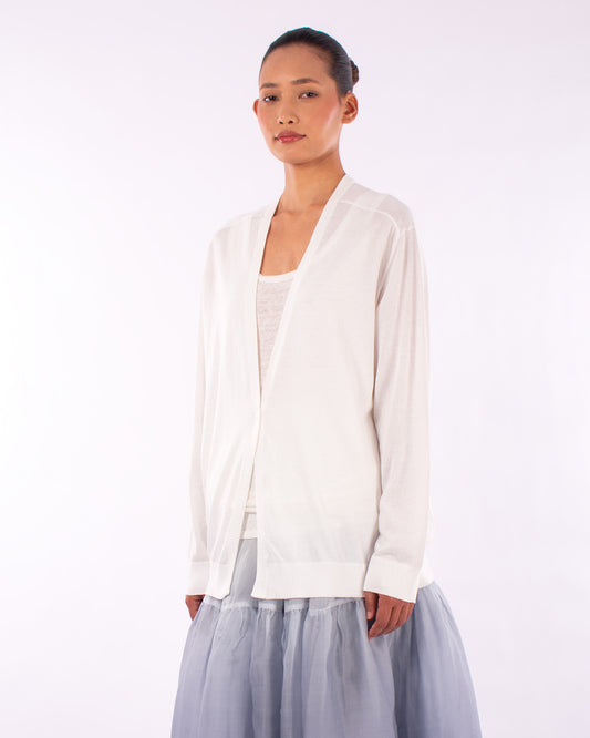 #1205 Oversized v-neck cardigan in organic cotton