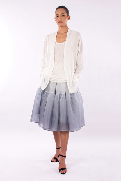 #1205 Oversized V-neck Cardigan In Organic Cotton-White — Lars Andersson, view 5