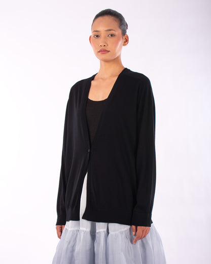 #1205 Oversized v-neck cardigan in organic cotton