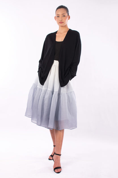 #1205 Oversized V-neck Cardigan In Organic Cotton- Black — Lars Andersson, view 5