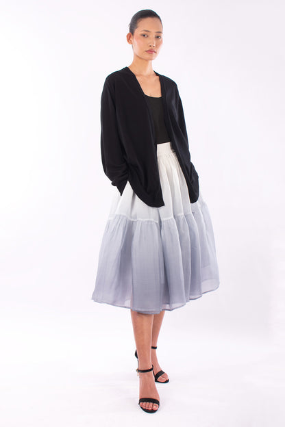 #1205 Oversized V-neck Cardigan In Organic Cotton- Black — Lars Andersson, view 6
